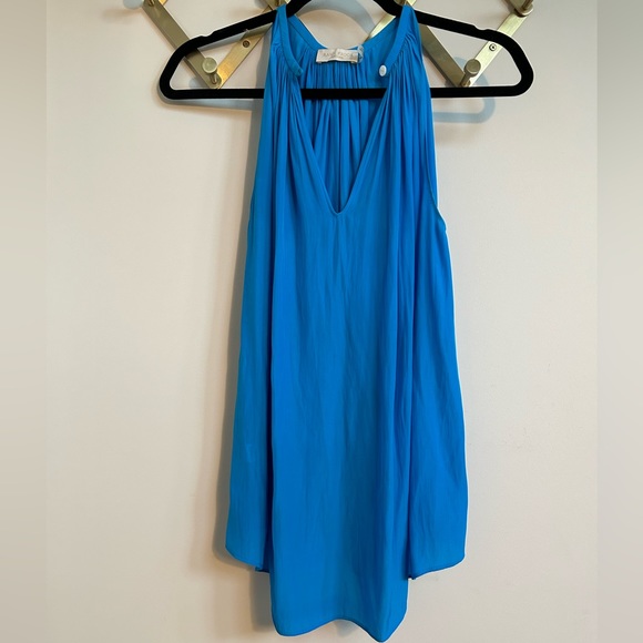 Ramy Brook Turquoise Blue Silk Top, Size XXS - Picture 3 of 4